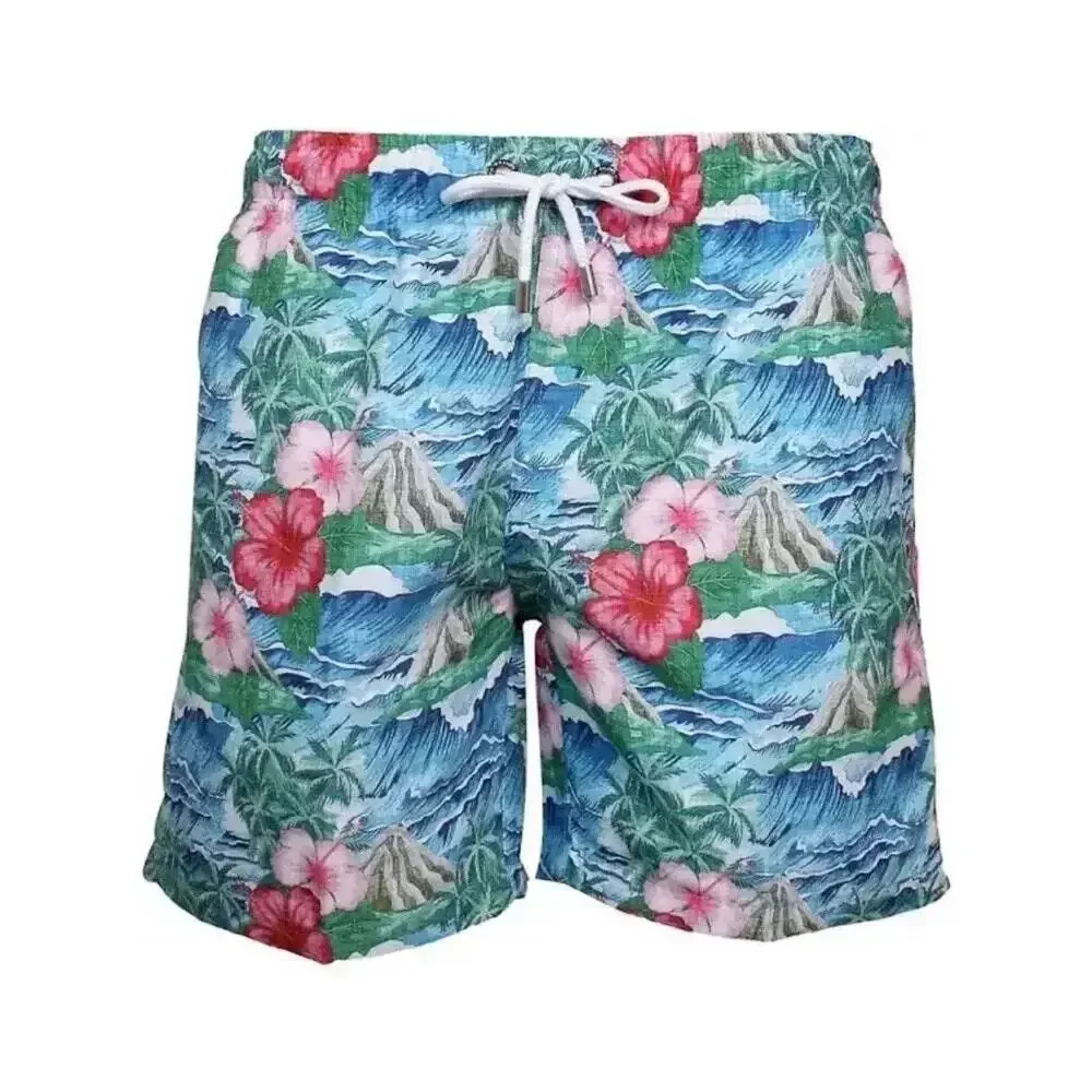 Franks Oahu Floral Print Swim Shorts Blue/Green/Pink‎ Size XL | Pool Party Vacay
